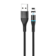 Кабель USB - Apple lightning Borofone BU16 Skill (повр. уп) магнитный 12W 120см 2,4A  (black)