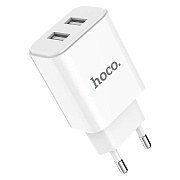 Адаптер Сетевой Hoco C62A Victoria 2USB 2,1A/10W (white)