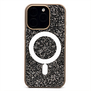 Чехол-накладка - SM029 POSH SHINE SafeMag для "Apple iPhone 16 Pro" россыпь кристаллов (gray titanium)