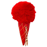 Брелок меховой - Мороженое (red)