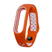 Ремешок - WB07 Sport N Xiaomi Mi Band 2 силикон на кнопке (регулируемый) (white/orange)
