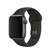 Ремешок - ApW Sport Band Apple Watch 38/40/41 mm силикон на кнопке (S) (dark grey)