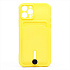 Чехол-накладка - SC304 с картхолдером для "Apple iPhone 12 Pro" (yellow)