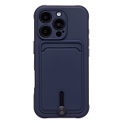 Чехол-накладка - SC304 c картхолдером для "Apple iPhone 16 Pro" (dark blue) (234451)