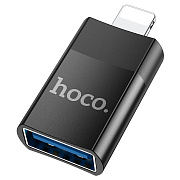 Переходник USB (м) - Lightning (п) Hoco UA17 4см (black)