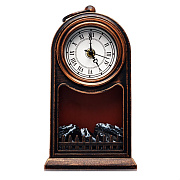 Ночник - Камин декоративный с часами настольный (black)