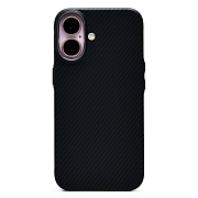 Чехол-накладка - SM028 SafeMag Carbon для "Apple iPhone 16" (black) (236557)