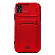 Чехол-накладка - PC066 с картхолдером (360) для "Apple iPhone XR" (red/black) (207035)