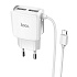 Адаптер Сетевой с кабелем Hoco C59A Mega Joy 2USB 2,4A/10W (USB/Micro USB) (white)