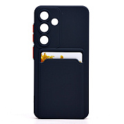 Чехол-накладка - SC337 с картхолдером для "Samsung Galaxy S25" (dark blue) (239006)