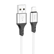 Кабель USB - Apple lightning Hoco X86 Spear 12W 100см 2,4A  (white)