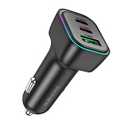 Адаптер Автомобильный Borofone BZ28C Trophie (2Type-C/USB) PD60W (black)