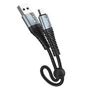 Кабель USB - micro USB Hoco X38 Cool Charging 12W 25см 2,4A  (black)