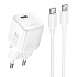 Адаптер Сетевой с кабелем Hoco N66 Ingenious PD Type-C 3A/35W (Type-C/Type-C) (white)