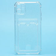 Чехол-накладка - SC300 с картхолдером для "Apple iPhone 11" (white)