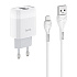 Адаптер Сетевой с кабелем Hoco C73A Glorious 2USB 2,4A/12W (USB/Micro USB) (white)