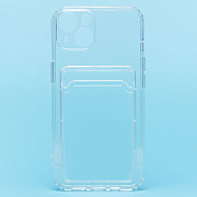 Чехол-накладка - SC276 с картхолдером для "Apple iPhone 13" (transparent)