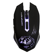 Мышь оптическая беспроводная Nakatomi Gaming mouse MROG-15UR RF, игровая (black/silver)