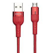 Кабель USB - micro USB Borofone BU17  120см 2,4A  (red)
