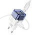 Адаптер Сетевой с кабелем Hoco C131a* USB/Type-C 30W (Type-C/Lightning) (transparent blue)