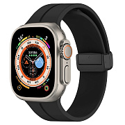 Ремешок - ApW29 Apple Watch 42/44/45/49 mm силикон на магните (black)