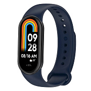 Ремешок - WB13 силикон на кнопке Xiaomi Mi Band 8 (dark blue)