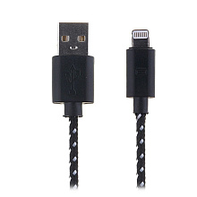 Кабель USB - Apple lightning Glossar Cord  100см 1,5A  (black)