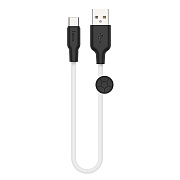 Кабель USB - Type-C Hoco X21 Plus (silicone) 18W 25см 3A  (white/black)
