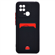 Чехол-накладка - SC315 с картхолдером для "Xiaomi Redmi 10C" (black)