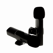 Микрофон - K9 двойной с прищепкой для телефона, Type-C+Lightning (black)