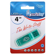 Флэш накопитель USB  4 Гб Smart Buy Glossy (green)
