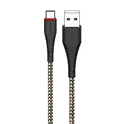 Кабель USB - Type-C Borofone BX25 Powerful 15W 100см 3A  (black)