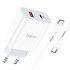 Адаптер Сетевой с кабелем Hoco C97A PD QC3.0 USB/Type-C 3A/20W (Type-C/Type-C) (white)