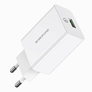 Адаптер Сетевой с кабелем Borofone BA21A Long QC3.0* USB 3A/18W (USB/Type-C) (white)