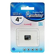 Карта флэш-памяти MicroSD  4 Гб Smart Buy без SD адаптера (class 10)