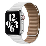Ремешок - ApW31 Apple Watch 42/44/45/49 mm экокожа на магните (white)