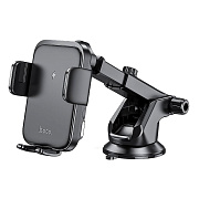 Держатель автомобильный Hoco гравитационный+беспроводная зарядка HW11 лобовое стекло, приборная панель (black)