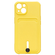 Чехол-накладка - SC304 с картхолдером для "Apple iPhone 14" (yellow)