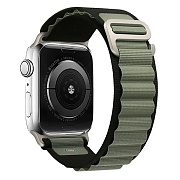 Ремешок - ApW27 Alpine Loop Apple Watch 42/44/45/49 mm текстиль (black/green)