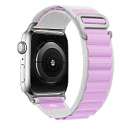 Ремешок - ApW27 Alpine Loop Apple Watch 42/44/45/49 mm текстиль (white/light violet)