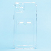 Чехол-накладка - SC278 с картхолдером для "Apple iPhone 14 Plus" (transparent)