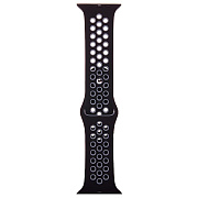 Ремешок - ApW Sport N Apple Watch 42/44/45/49 mm силикон на кнопке (L) (black/gray)