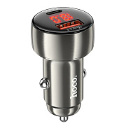 Адаптер Автомобильный Hoco Z50 Leader 48W PD30W+QC3.0 USB/Type-C/5V/3A (metal gray)