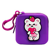 Универсальный чехол-кошелек - силиконовый детский (медведь) (violet) (236673)