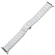 Ремешок - ApW Apple Watch 42/44/45/49 mm керамический раскладывающаяся застежка (002) (white)