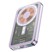 Внешний аккумулятор Hoco Q14 Ice Crystal PD20W SafeMag 5000mAh Type-C/Type-C/SafeMag (purple)