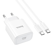 Адаптер Сетевой с кабелем Hoco C76A Pro Majestic PD Type-C 3A/30W (Type-C/Type-C) (white)