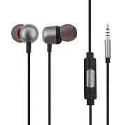 Проводные наушники с микрофоном внутриканальные Hoco M31 Delighted sound Jack 3,5  (metal grey)