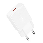 Адаптер Сетевой Hoco N74 Speed PD ultra-thin Type-C 3A/25W (white)
