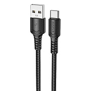 Кабель USB - Type-C Borofone BX116 Certain 18W 100см 3A  (black)